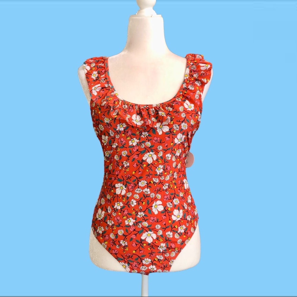 Sugar Coast Red Floral Print Swimsuit